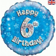Blue Stars 6th Birthday Balloon